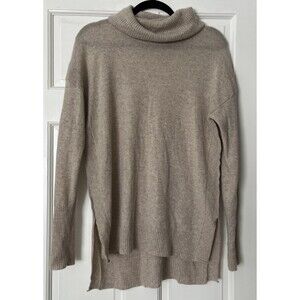 Antonio Melani Turtleneck Sweater Women Medium Cashmere Tan Oversized Luxury